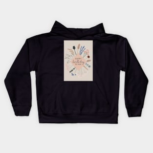 pampas grasses and dried flowers design Kids Hoodie